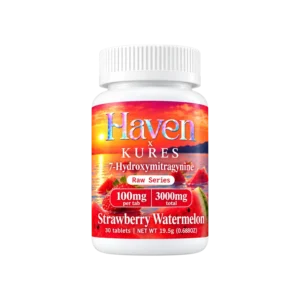 Haven x Kures 7OH Kratom Extract Tablets Strawberry Watermelon 3000mg – 30ct (100mg/tab)