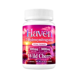 Haven 7OH Kratom Extract Tablets Wild Cherry 3000mg – 30ct (100mg/tab)